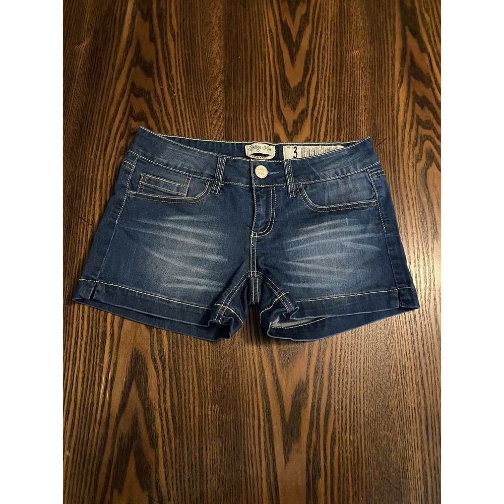 Indigo Rein Low Rise Denim Shorts Juniors Size 3 Y2K low rise